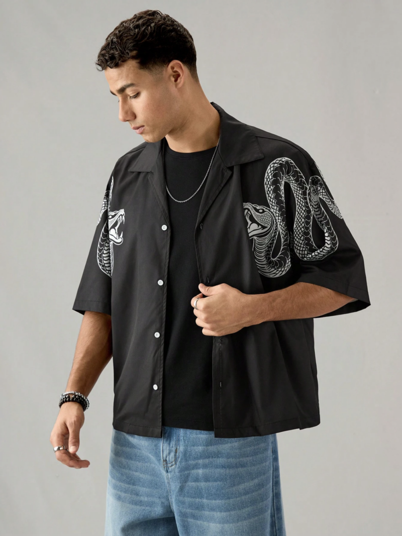 Vance Snake Print Relaxed Fit Shirt - Image 5