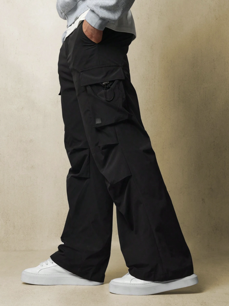 Sammy Black Straight Fit Cargo Pants