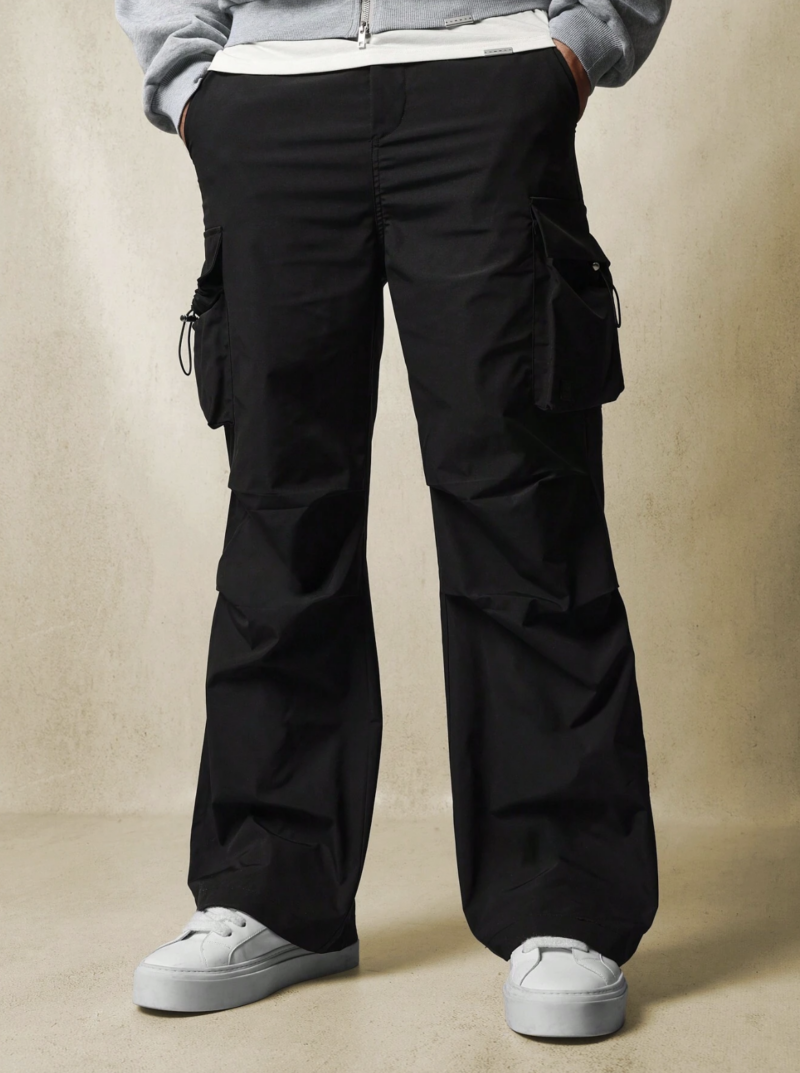Sammy Black Straight Fit Cargo Pants - Image 2