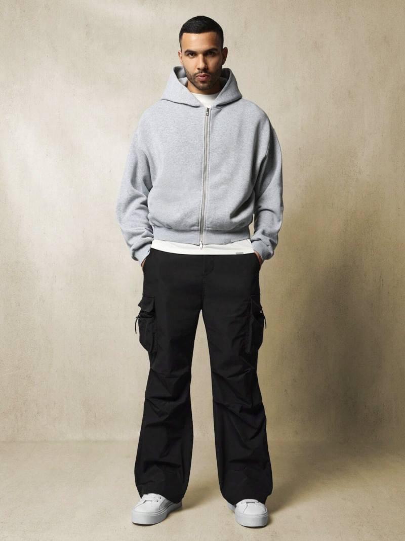 Sammy Black Straight Fit Cargo Pants - Image 3