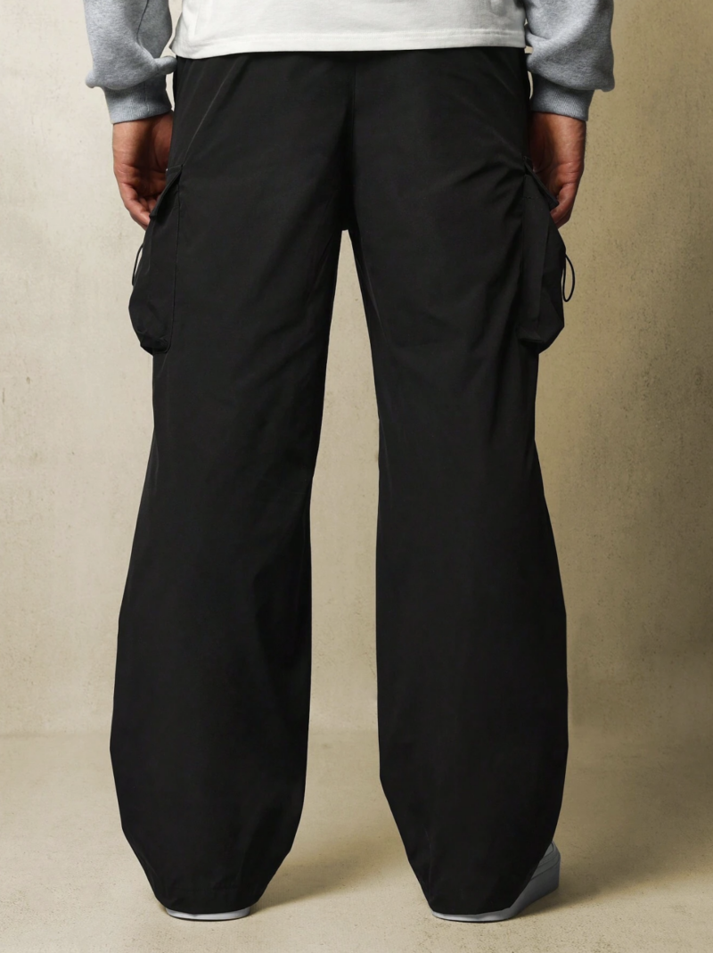 Sammy Black Straight Fit Cargo Pants - Image 4