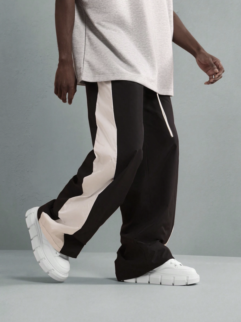 Johnny Black Contrast Panel Wide Leg Jogger