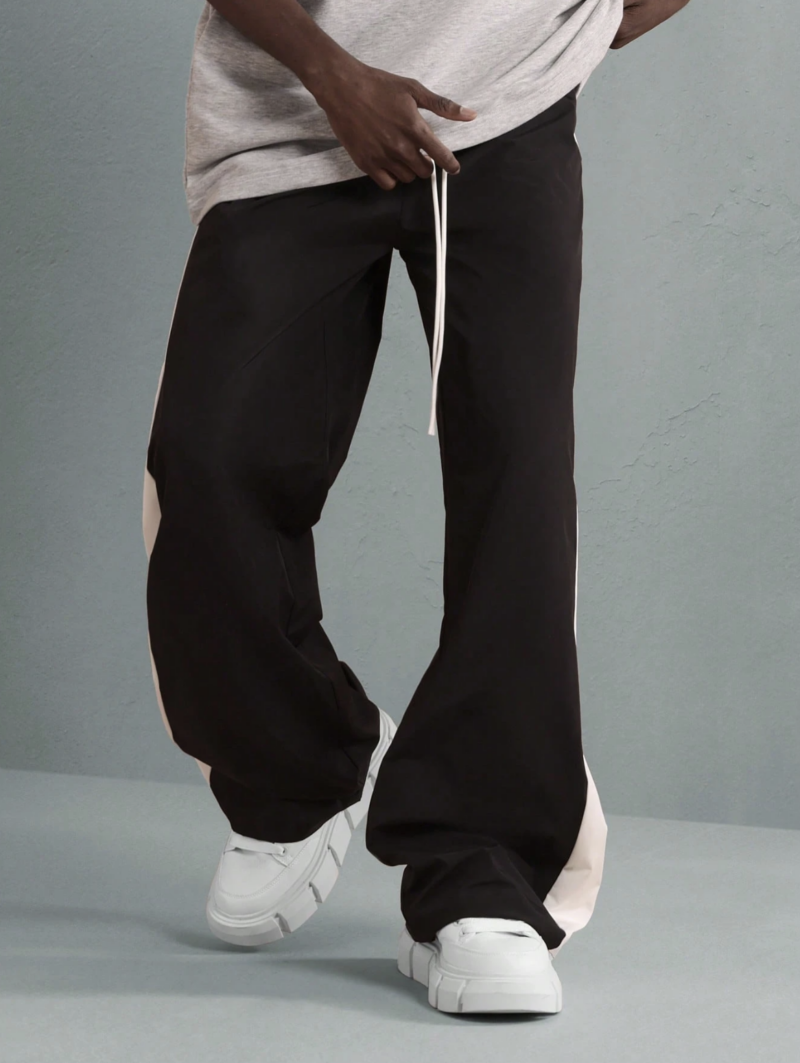 Johnny Black Contrast Panel Wide Leg Jogger - Image 2