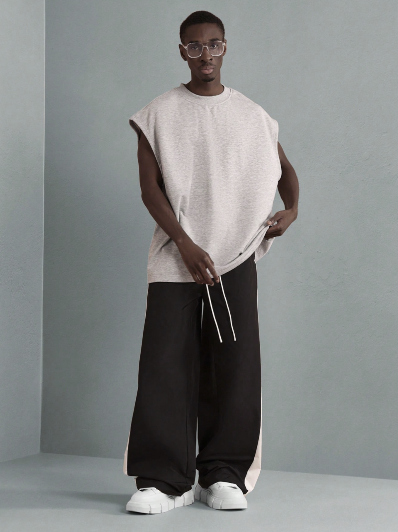 Johnny Black Contrast Panel Wide Leg Jogger - Image 3