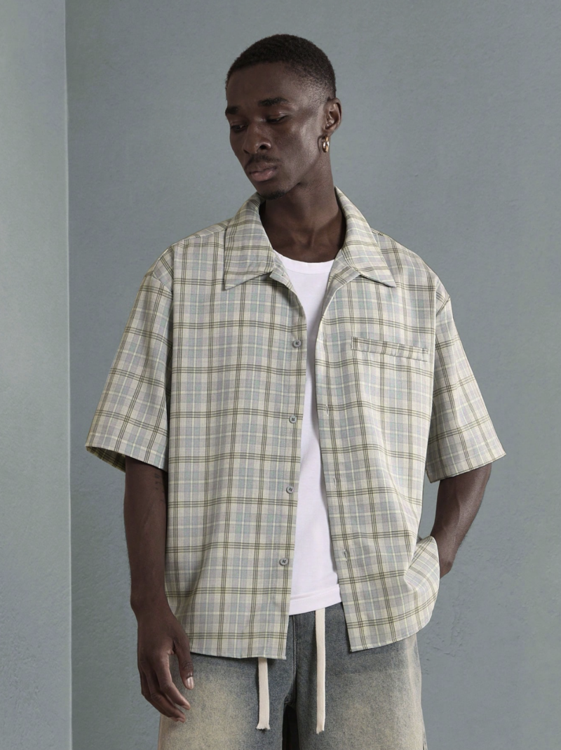 Zayn Creme Check Oversized Shirt