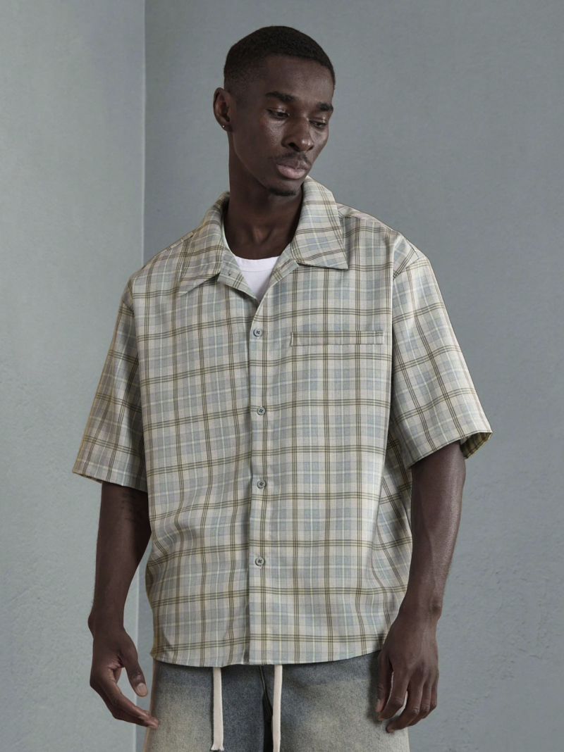 Zayn Creme Check Oversized Shirt - Image 2