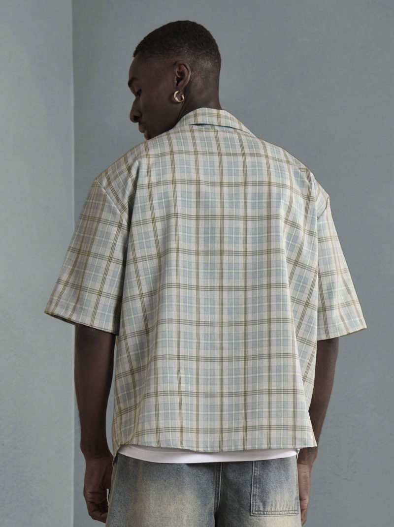 Zayn Creme Check Oversized Shirt - Image 3
