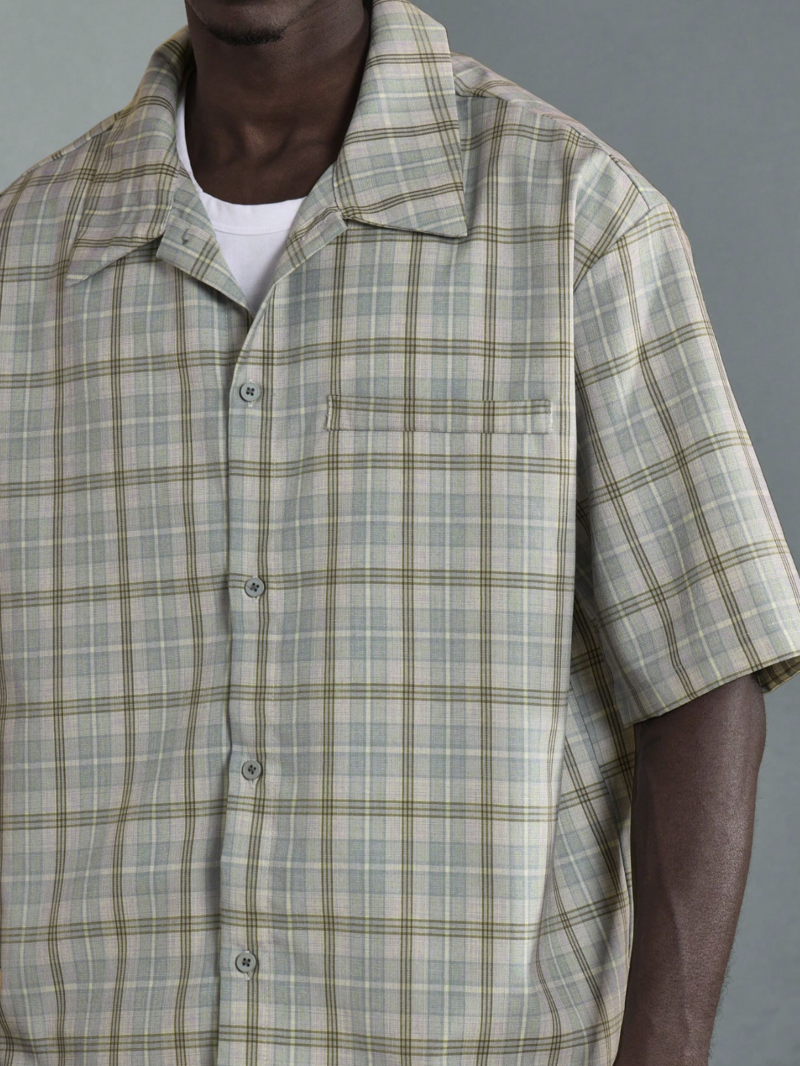 Zayn Creme Check Oversized Shirt - Image 4