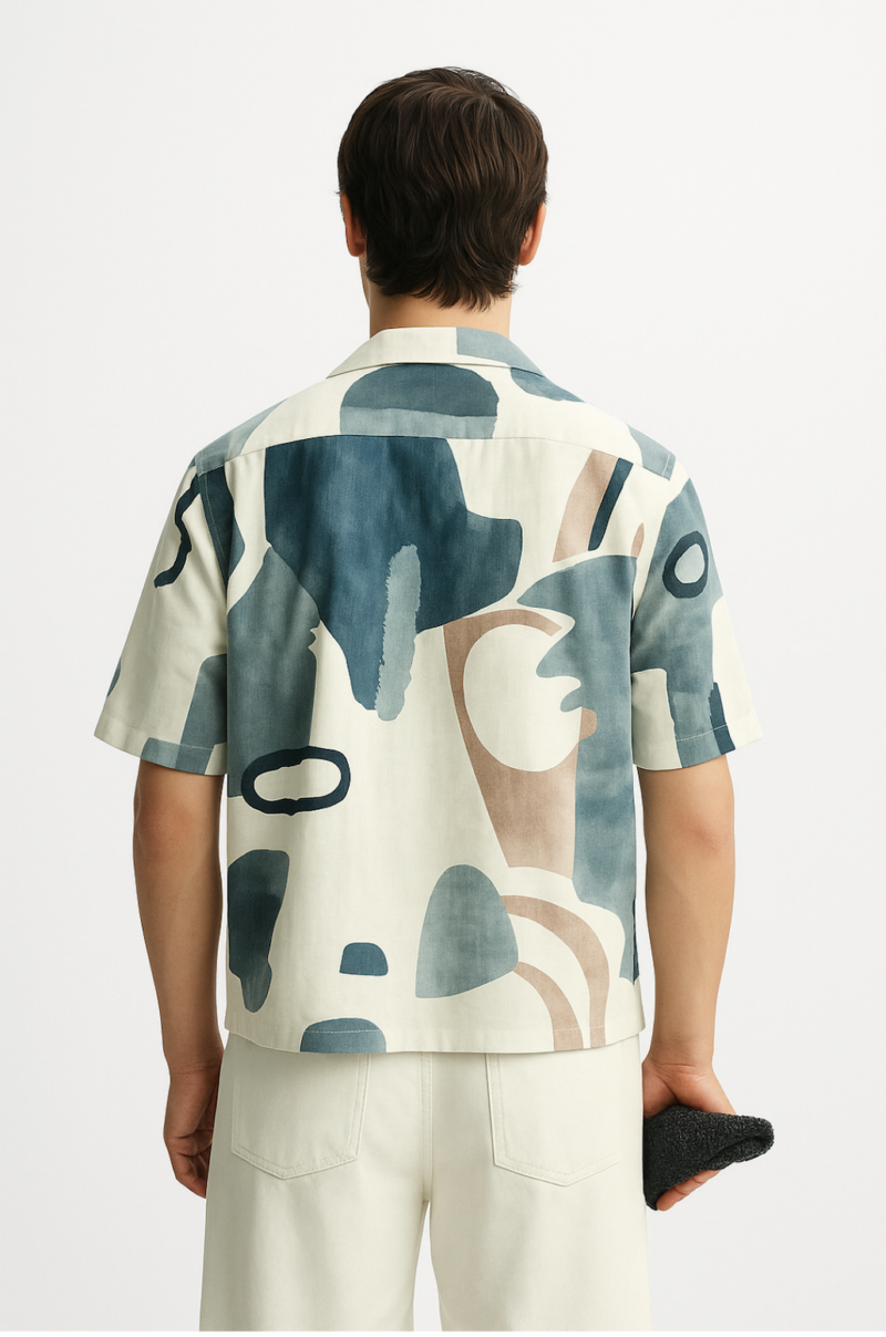 Jacky Abstract Print Revere Collar Shirt - Image 2
