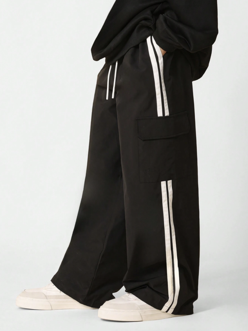 Mark Black Contrast Tape Relaxed Fit Jogger