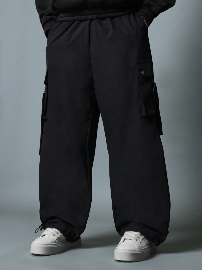 Suvi Black Ring Pocket Oversized Cargo Pants