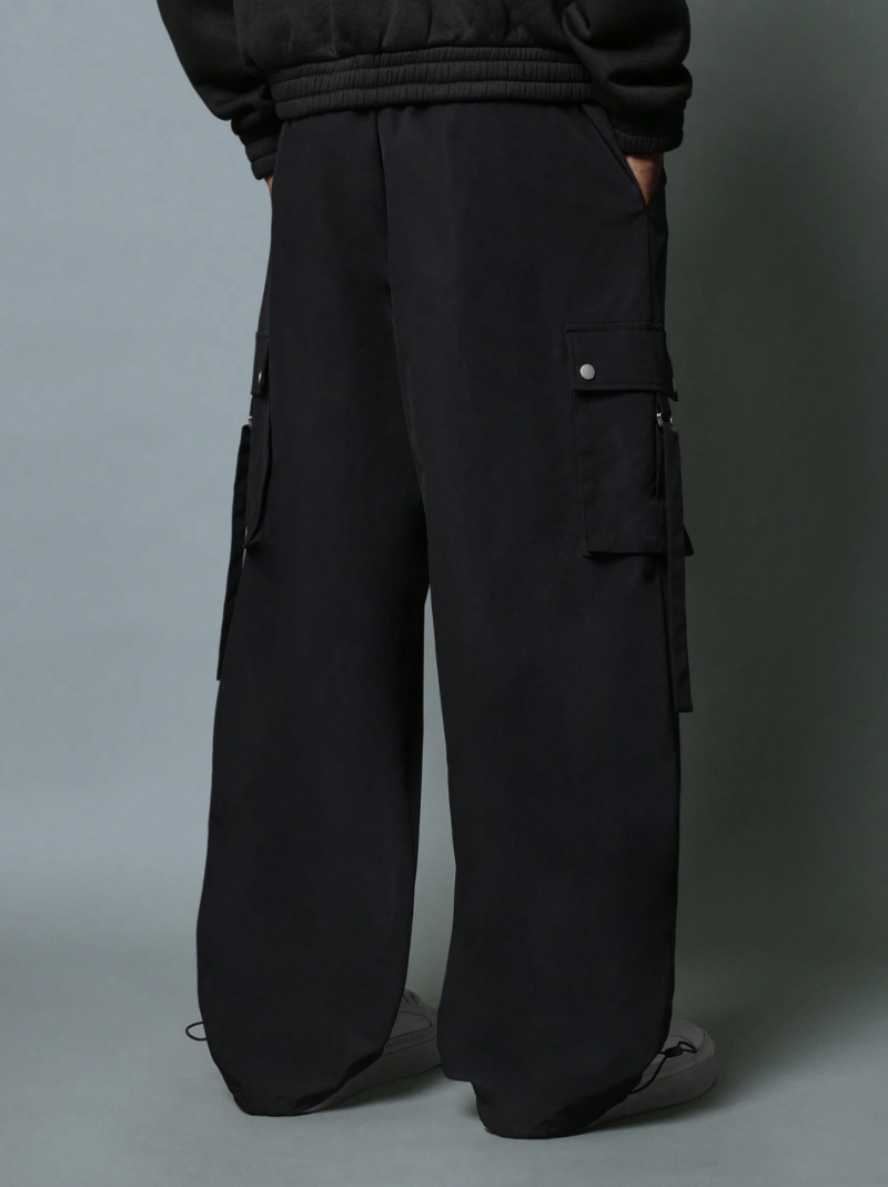 Suvi Black Ring Pocket Oversized Cargo Pants - Image 2