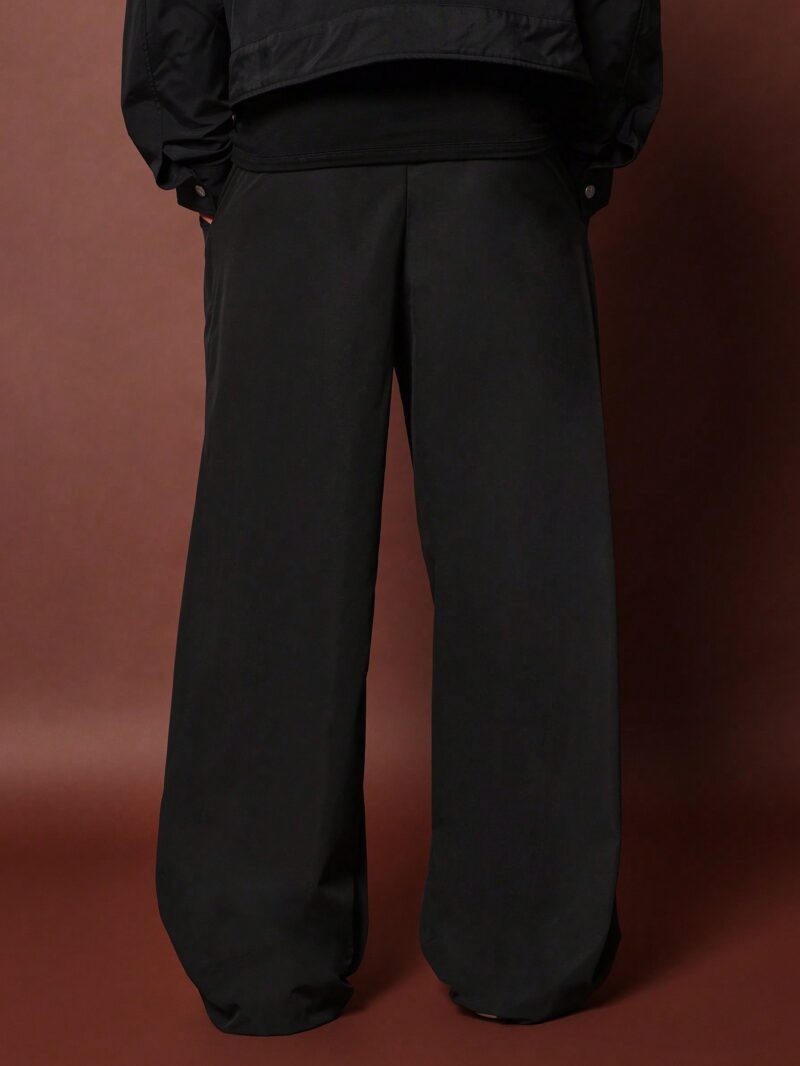 Claeb Black Pleated Relaxed Fit Pants - Image 4