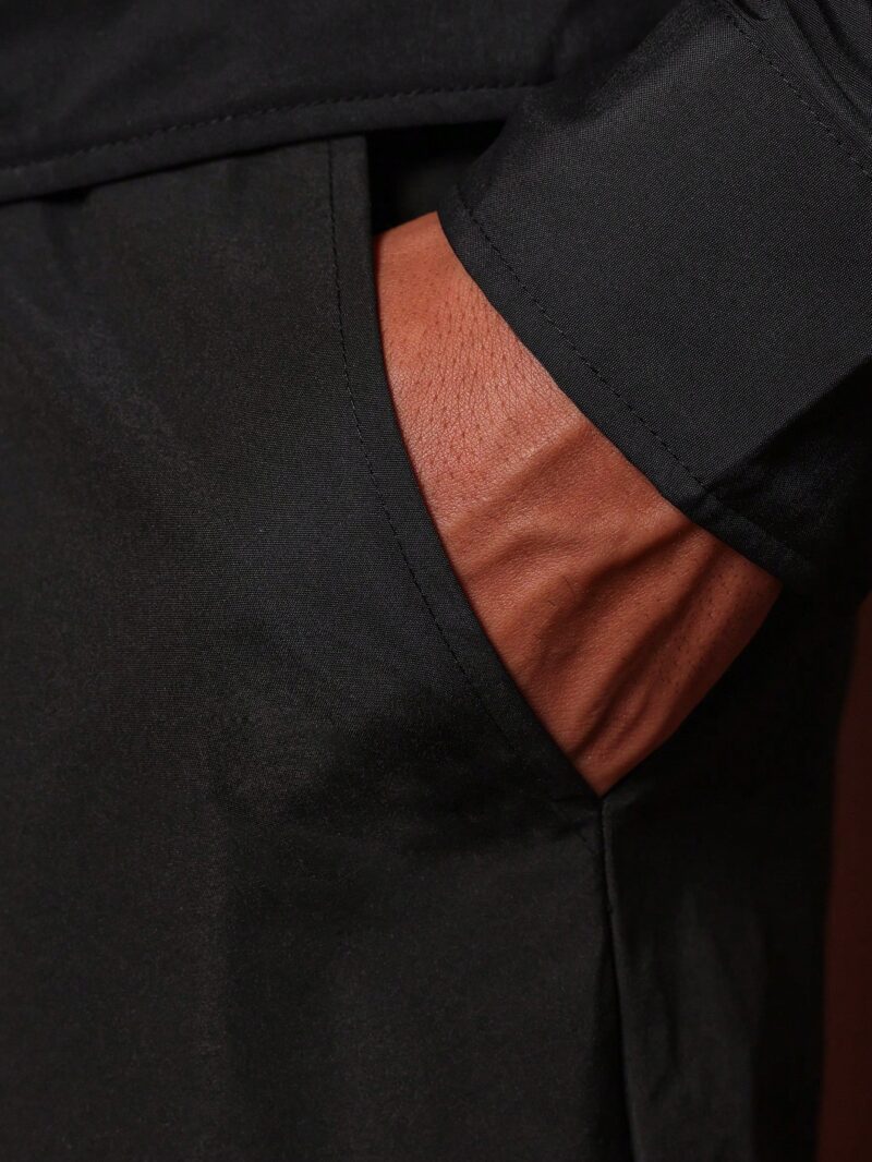 Claeb Black Pleated Relaxed Fit Pants - Image 5