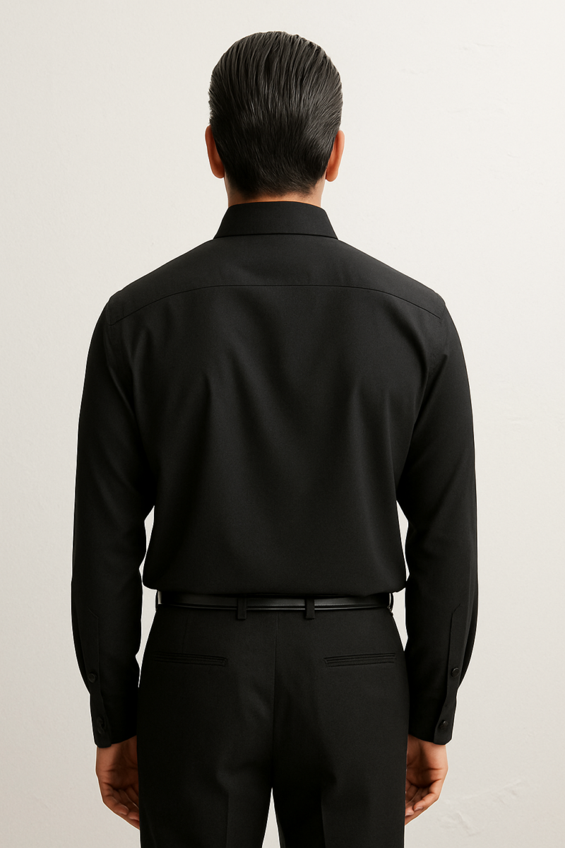Lucifer Black Full Sleeves Fitted Cotton Shirt - Image 4