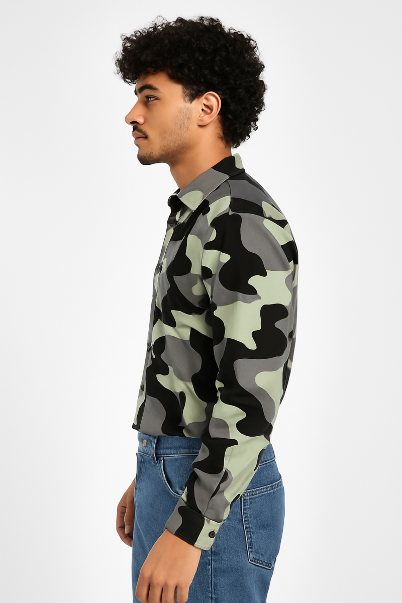 Danny Camo Print Relaxed Fit Full Sleeves Shirt - Image 2