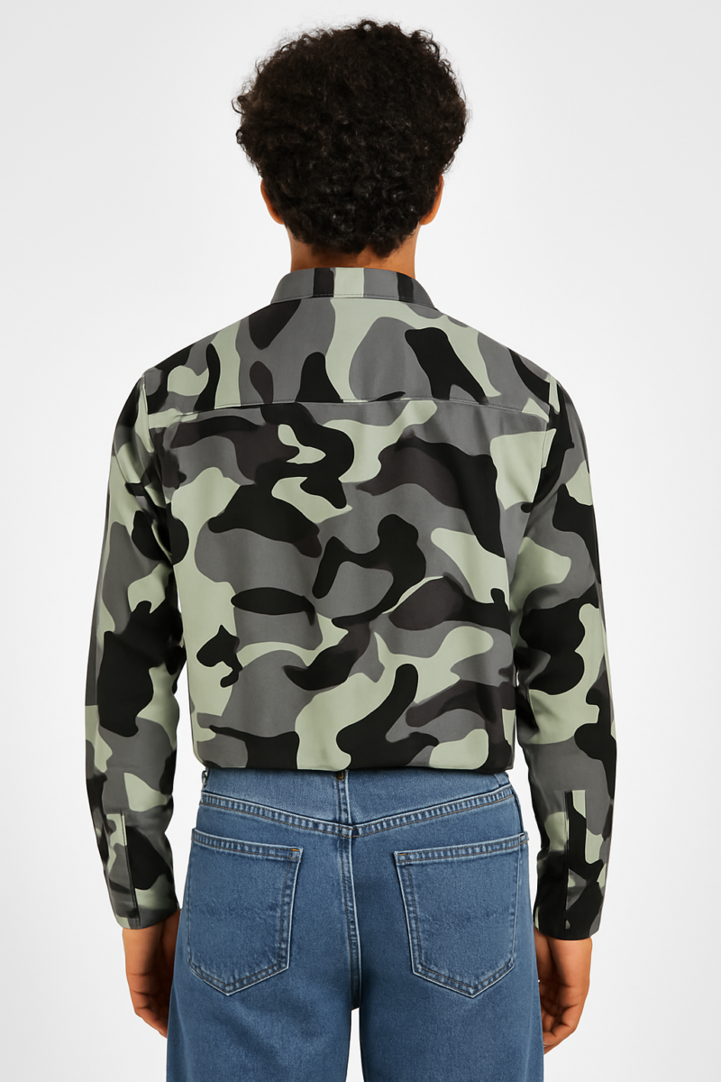 Danny Camo Print Relaxed Fit Full Sleeves Shirt - Image 3