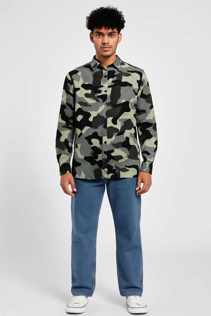 Danny Camo Print Relaxed Fit Full Sleeves Shirt - Image 4