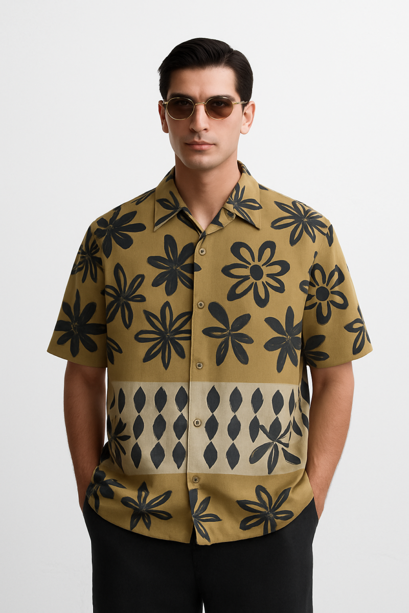Jay Green Floral Relaxed Fit Shirt