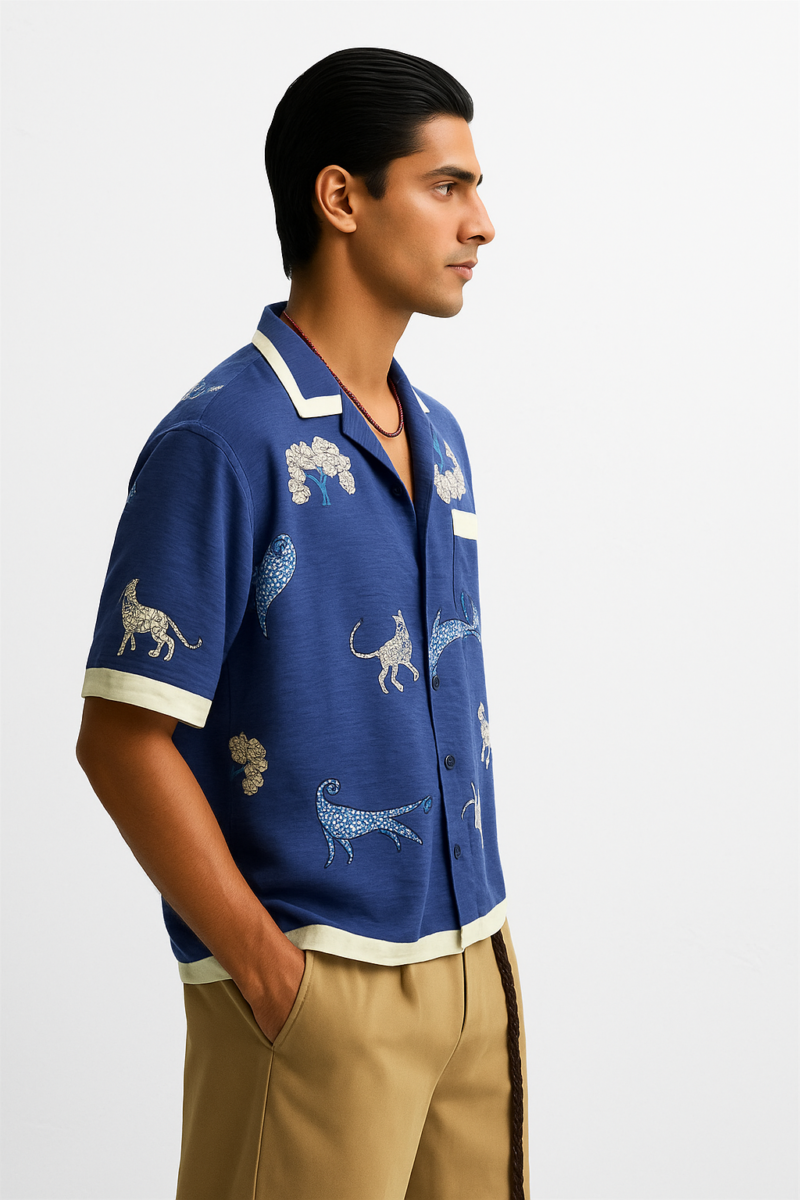 Dan Blue Relaxed Fit Animal Print Shirt - Image 2