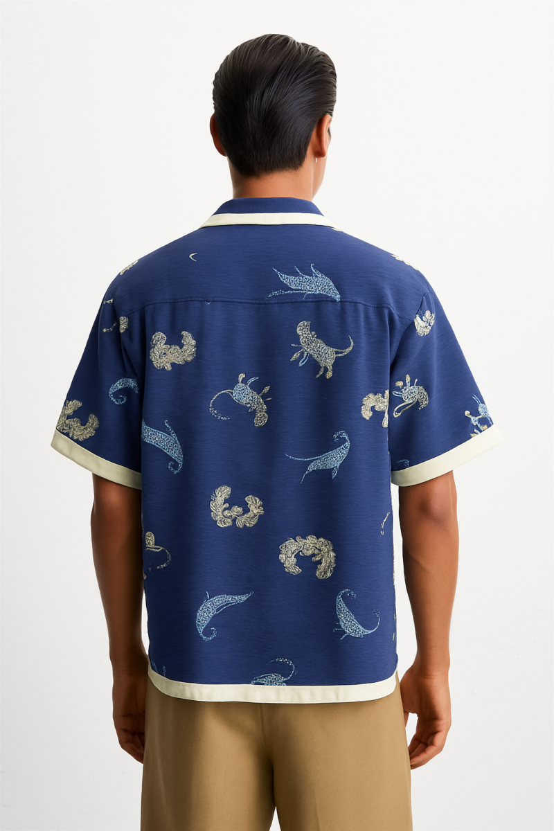 Dan Blue Relaxed Fit Animal Print Shirt - Image 3