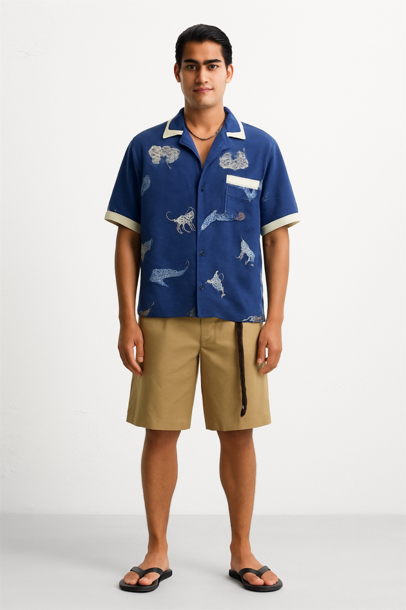 Dan Blue Relaxed Fit Animal Print Shirt - Image 4