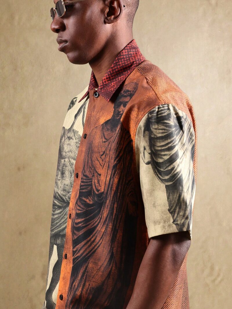 Steve Roman Print Relaxed Fit Cotton Shirt - Image 3
