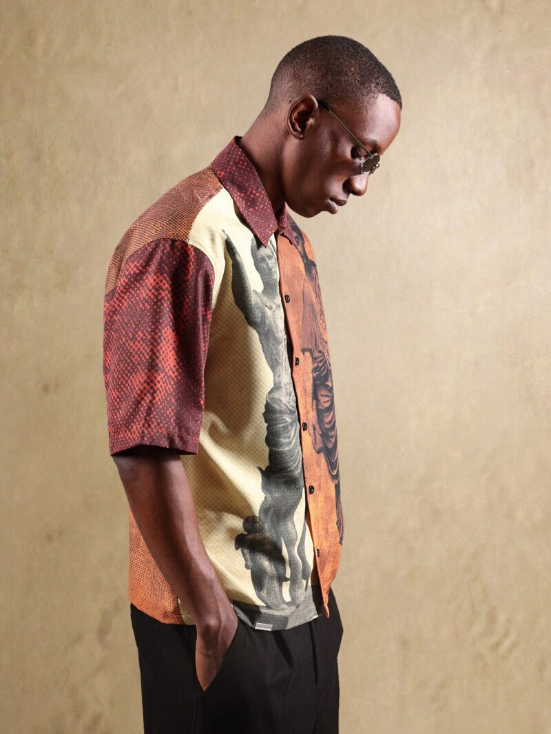 Steve Roman Print Relaxed Fit Cotton Shirt - Image 4