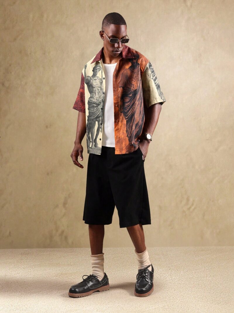 Steve Roman Print Relaxed Fit Cotton Shirt - Image 6