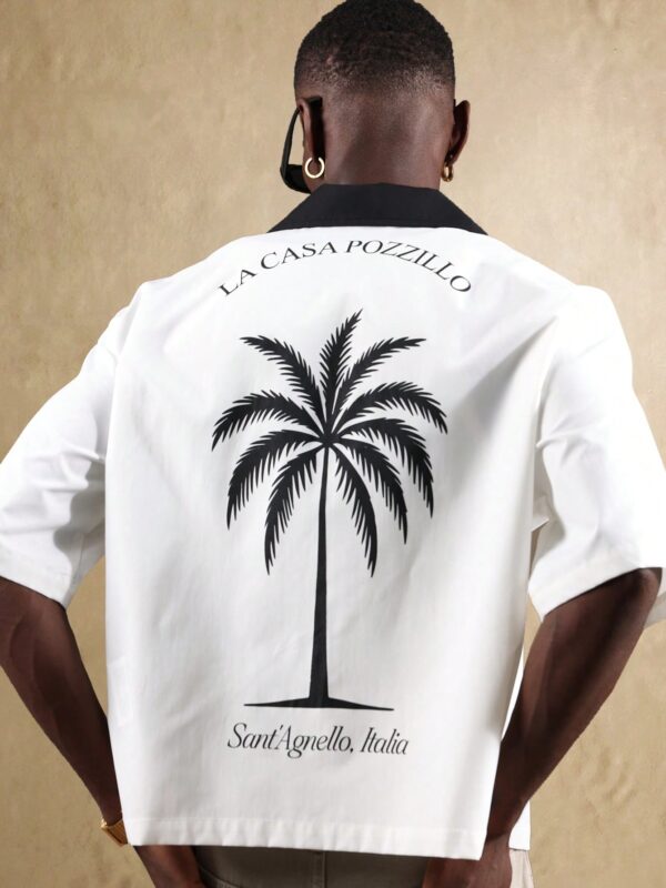 Victor Italian Palm Print Relaxed Fit Shirt
