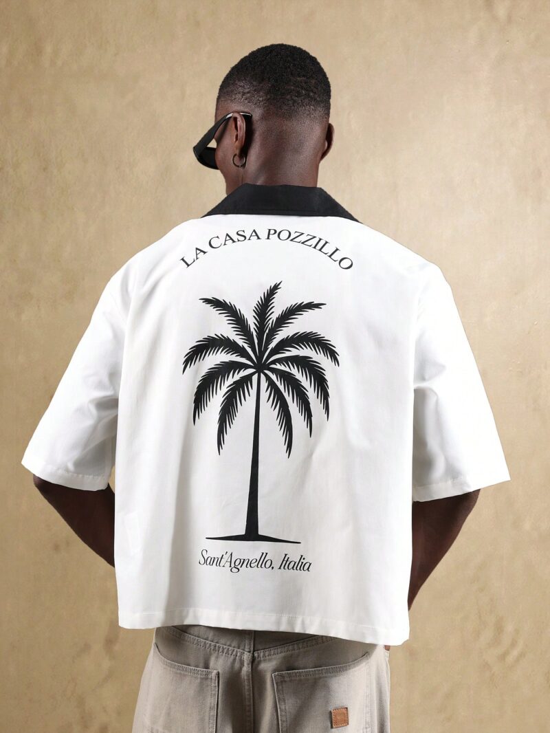 Victor Italian Palm Print Relaxed Fit Shirt - Image 2