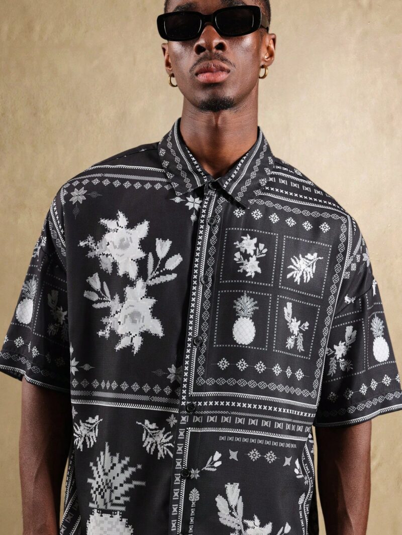 Jim Black Floral Print Relaxed Fit Shirt - Image 4