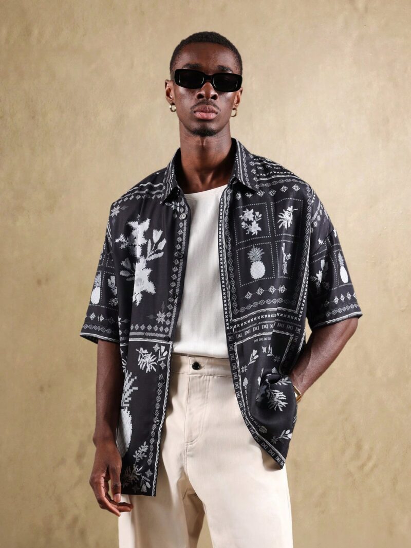 Jim Black Floral Print Relaxed Fit Shirt - Image 5