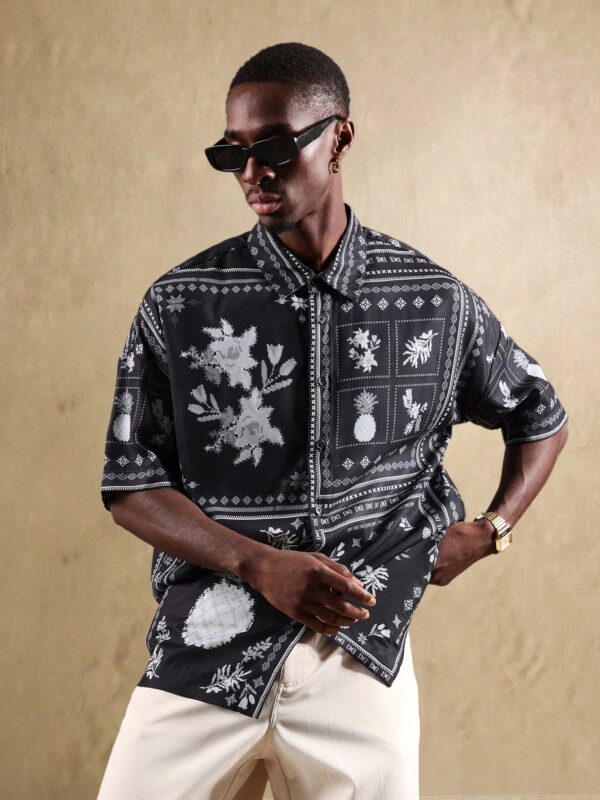 Jim Black Floral Print Relaxed Fit Shirt
