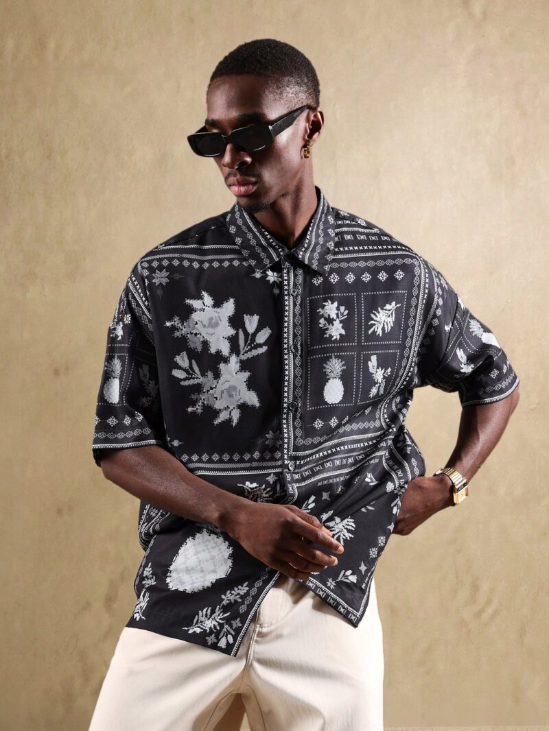 Jim Black Floral Print Relaxed Fit Shirt
