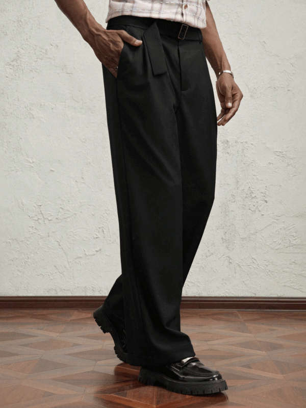 Jayden Black Pleated relaxed Fit Pants