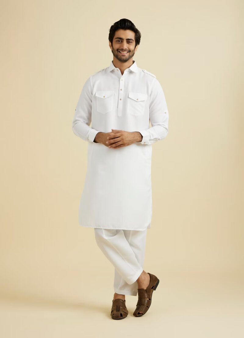 Jimmy White Full Sleeves Premium Cotton Kurta - Image 5