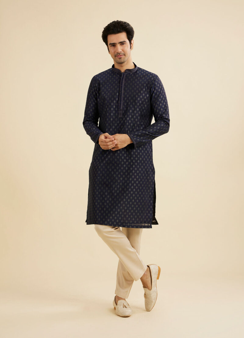 Amit Blue Premium Cotton Full Sleeves Kurta - Image 3