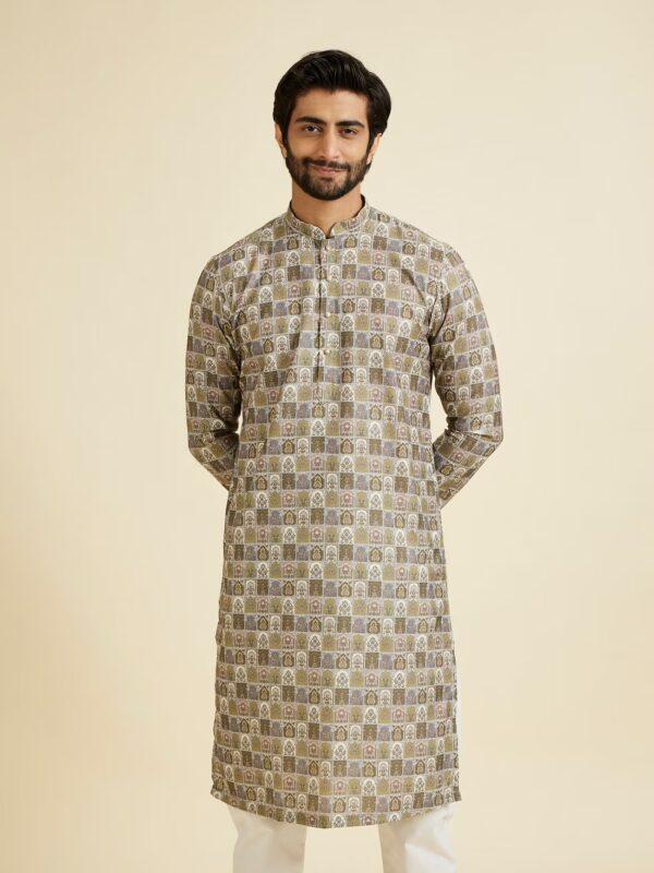 Guru Multicolor Full Sleeves Premium Cotton Kurta