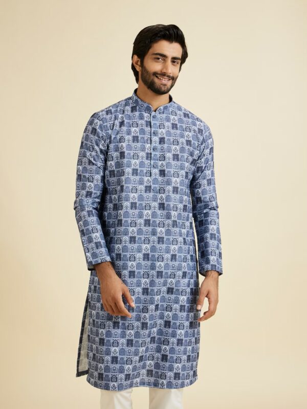 Guru Blue Full Sleeves Premium Cotton Kurta