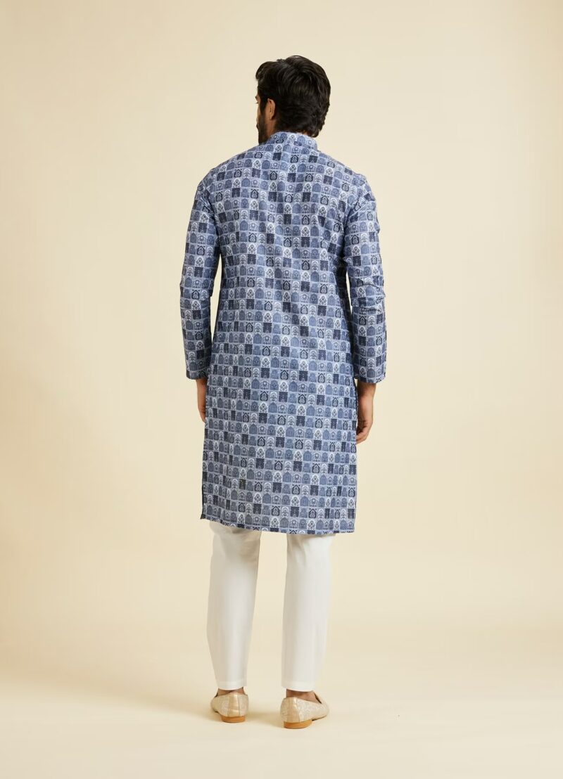 Guru Blue Full Sleeves Premium Cotton Kurta - Image 5