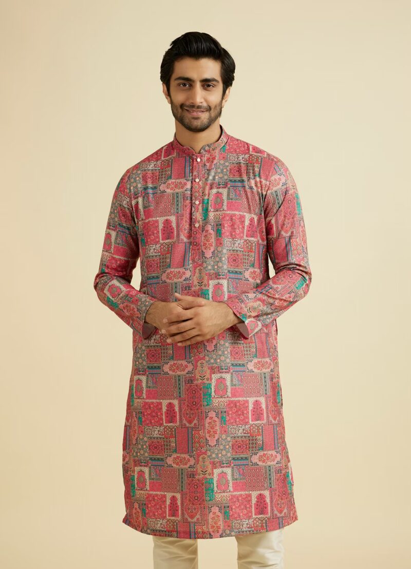Rajan Abstract Print Premium Cotton Full Sleeves Kurta