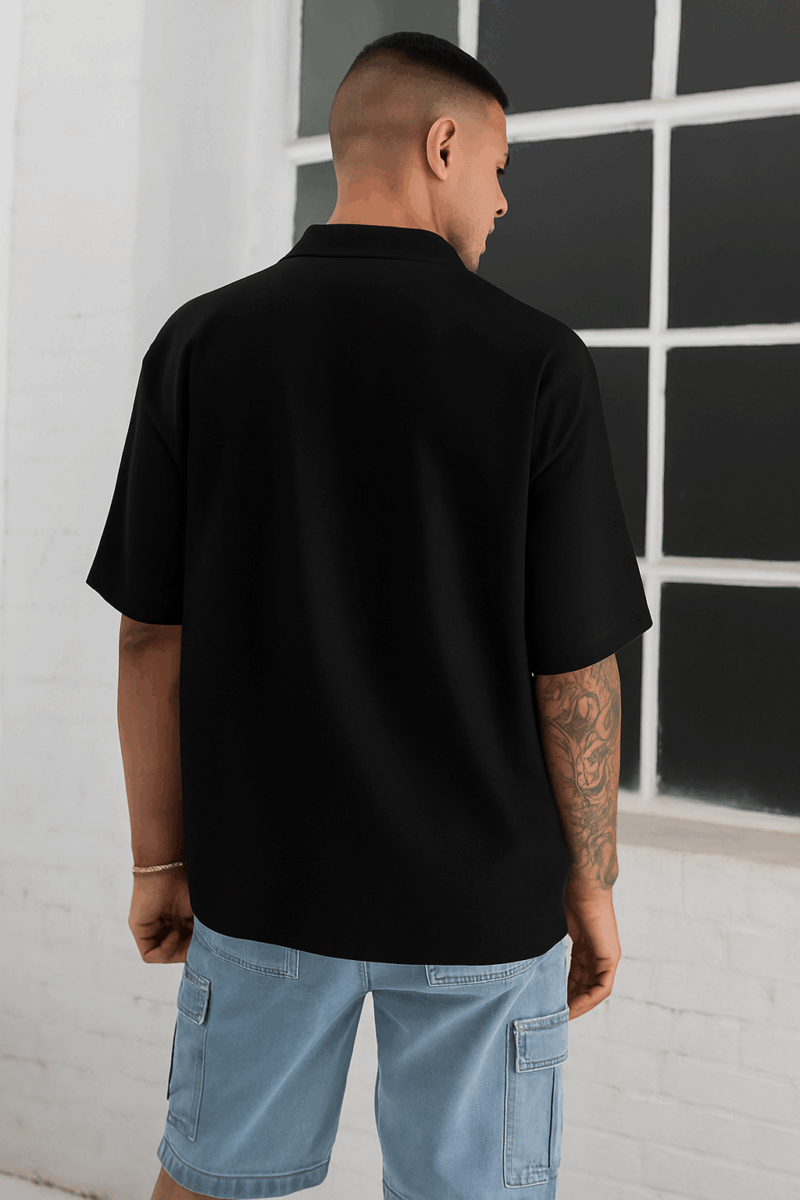 Glen Dual Pocket Boxy Fit Cotton Shirt - Image 4