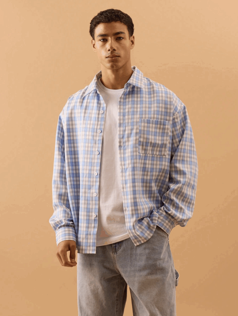 Dan Multicolor Check Relaxed Fit Full Sleeves Shirt