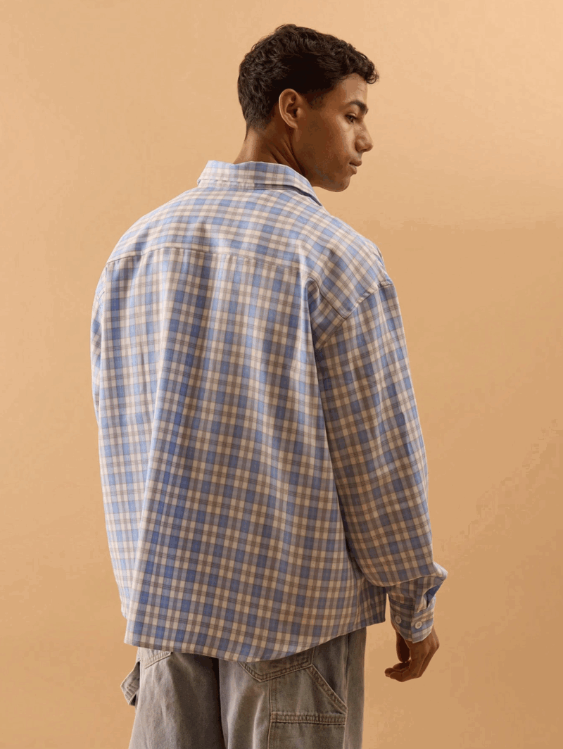 Dan Multicolor Check Relaxed Fit Full Sleeves Shirt - Image 4