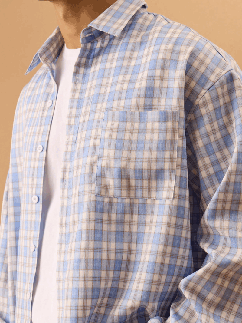 Dan Multicolor Check Relaxed Fit Full Sleeves Shirt - Image 6