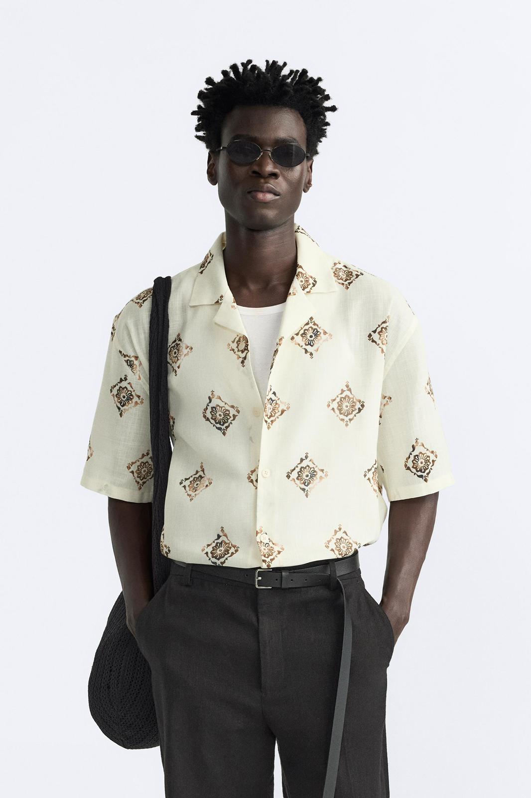 Midus Abstract Print Relaxed Fit Cotton Shirt - Image 2