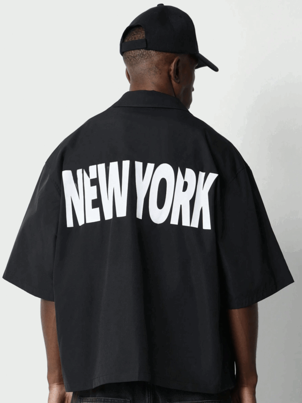 New York Print Relaxed Fit Cotton Shirt