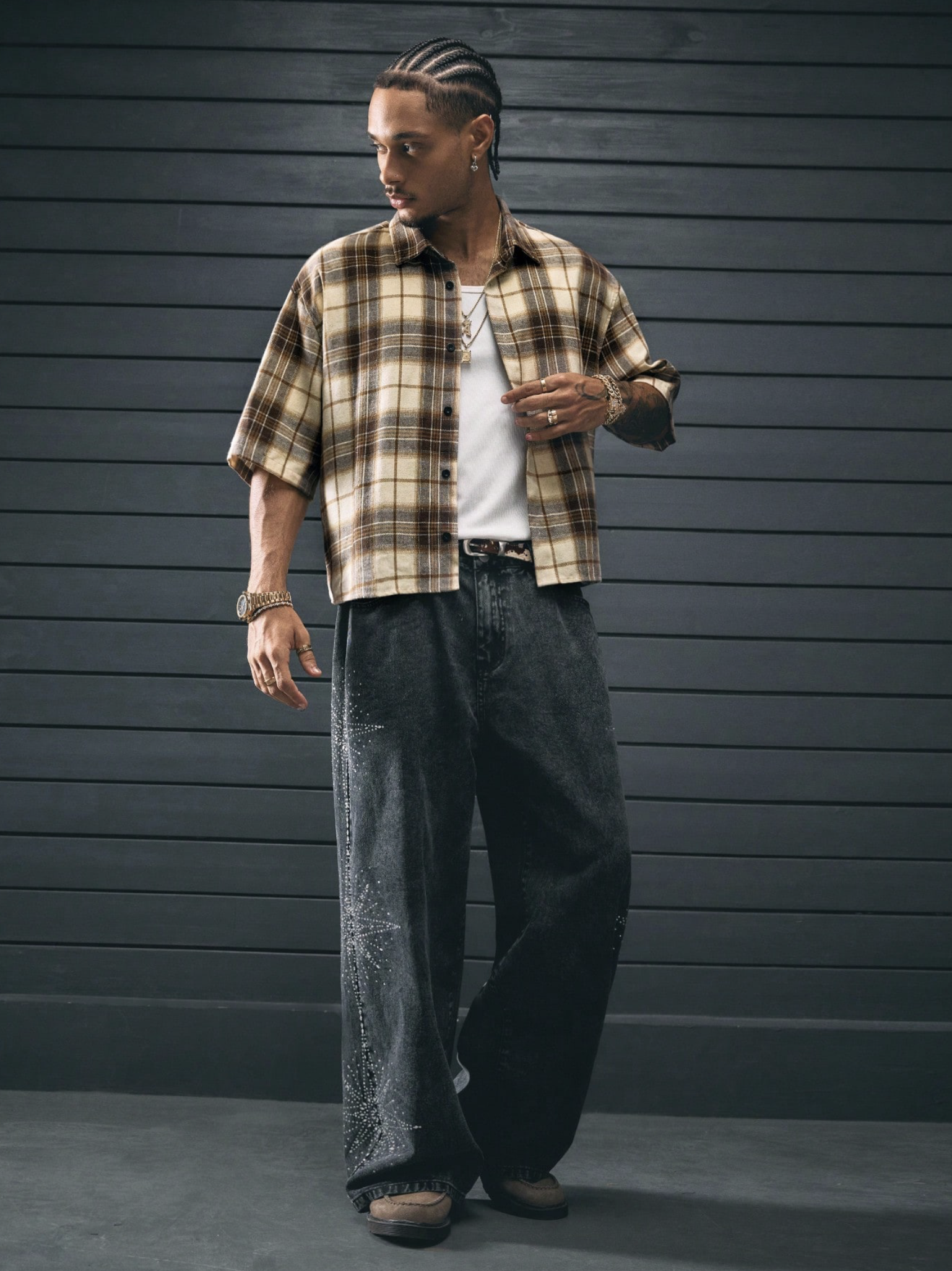 Garry Multicolor Check Seven Print Relaxed Fit Shirt - Image 4