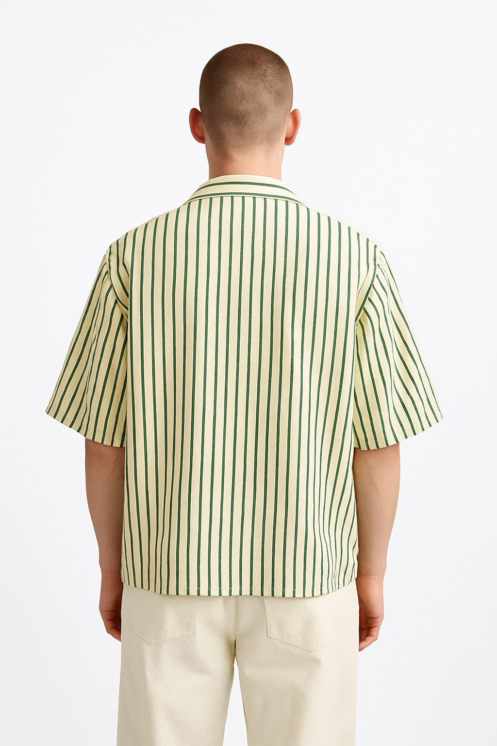 Benny Green Stripe Cotton Boxy Fit Tie Shirt - Image 3
